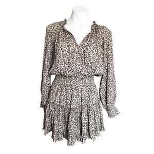 Skylar + Madison leopard print tiered mini dress size medium